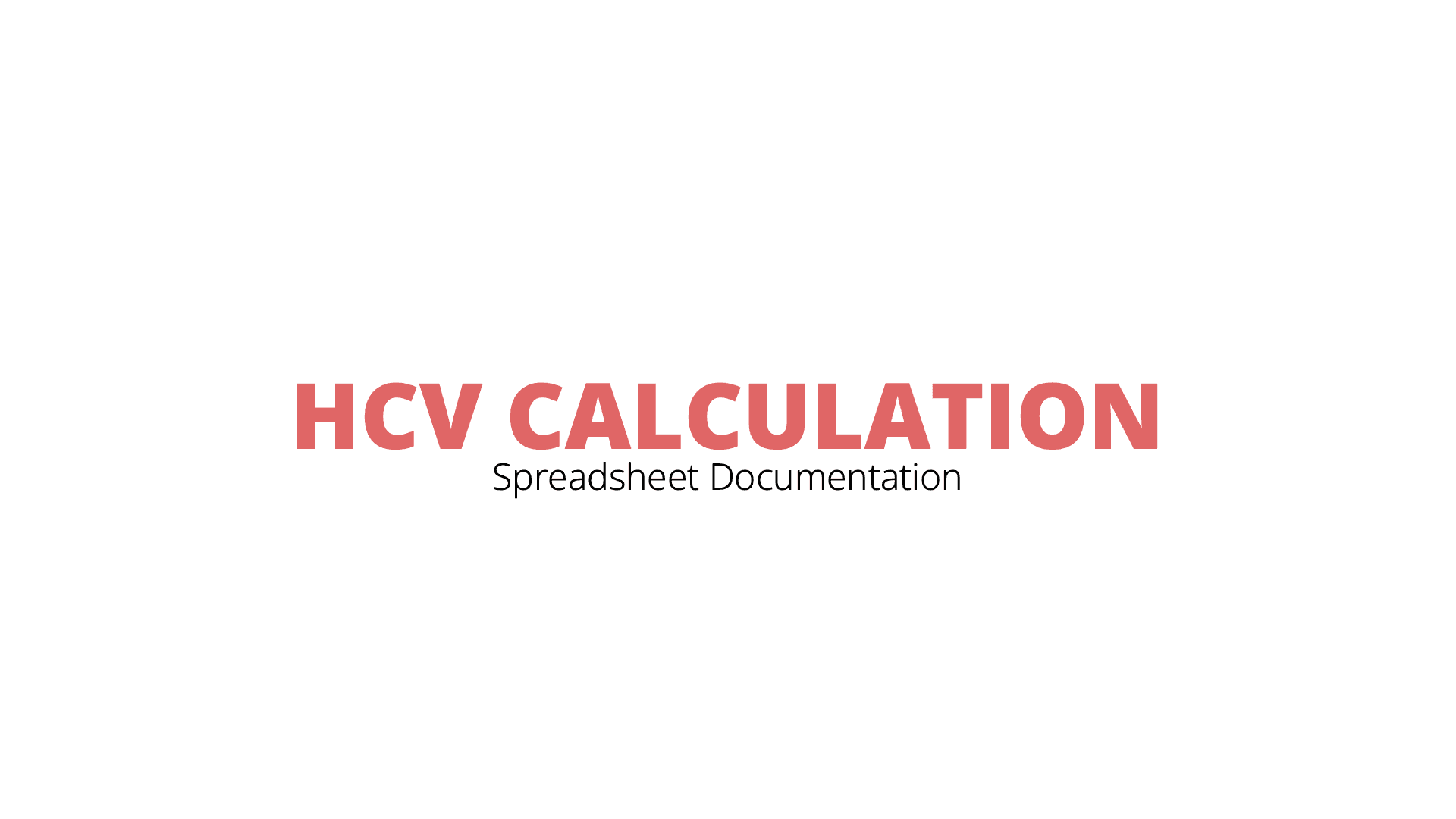 HCV documentation cover