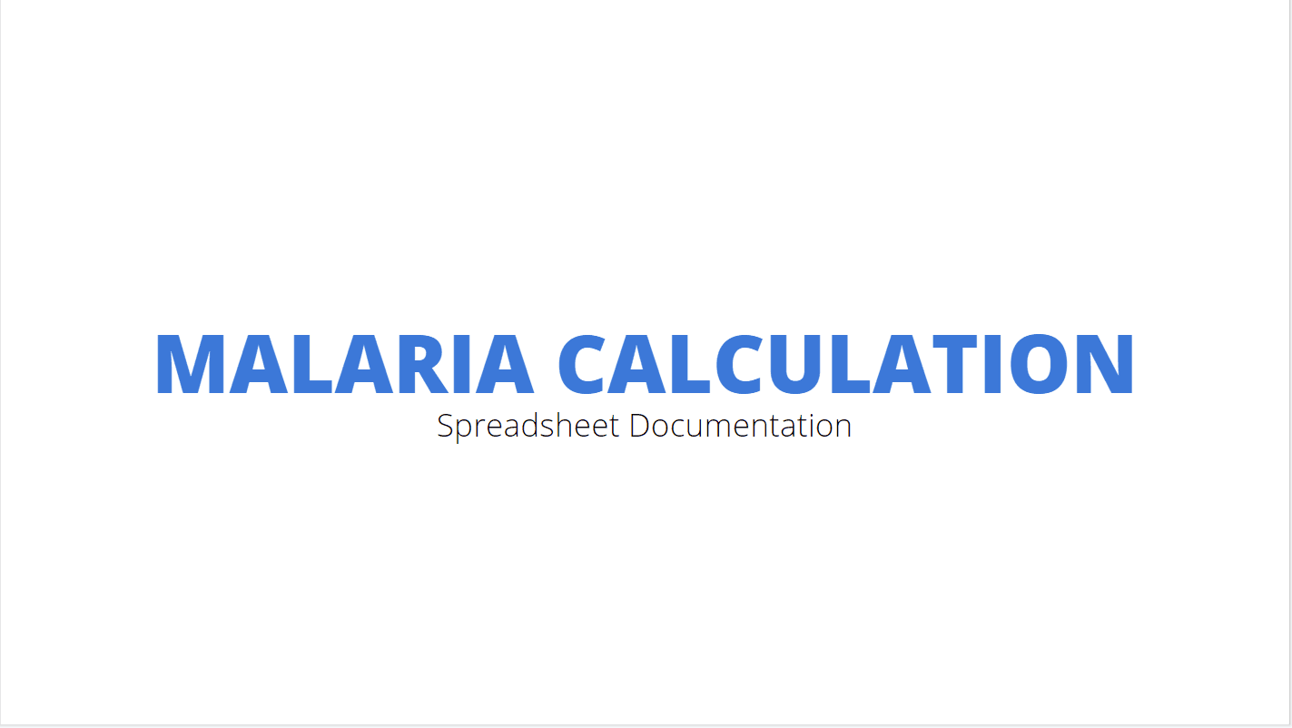 Malaria documentation cover