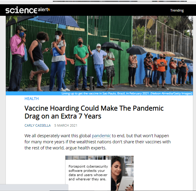 Vaccine Hoarding Could Make The Pandemic Drag on an Extra 7 Years