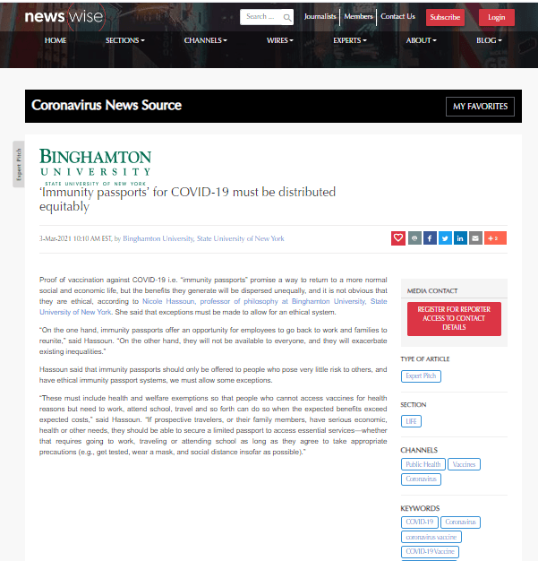 'Immunity passports' for COVID-19 must be distributed equitably