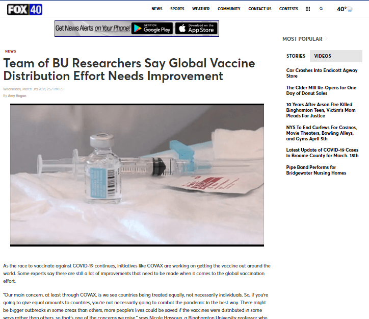 Team of BU Researchers Say Global Vaccine Distribution Effort Needs Improvement
