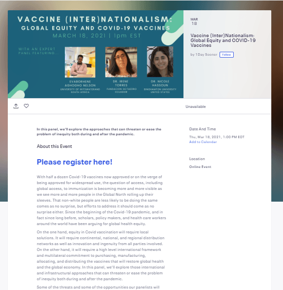 Vaccine (Inter)Nationalism: Global Equity and COVID-19 Vaccines
