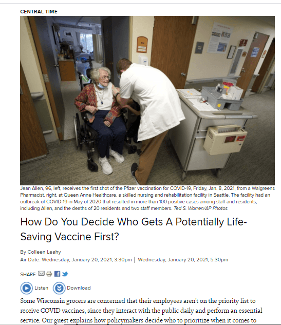 How Do You Decide Who Gets A Potentially Life-Saving Vaccine First?
