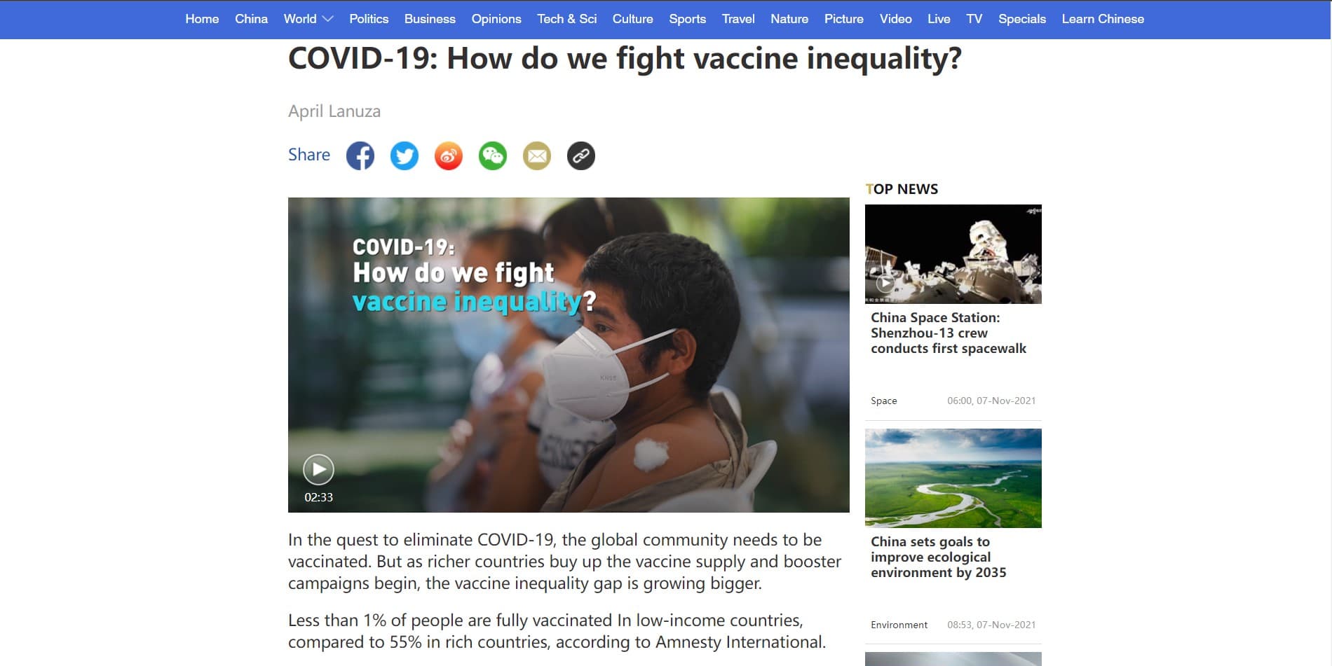 Vaccine equity project visual
