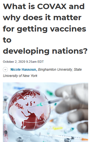 What is COVAX and why does it matter for getting vaccines to developing nations?