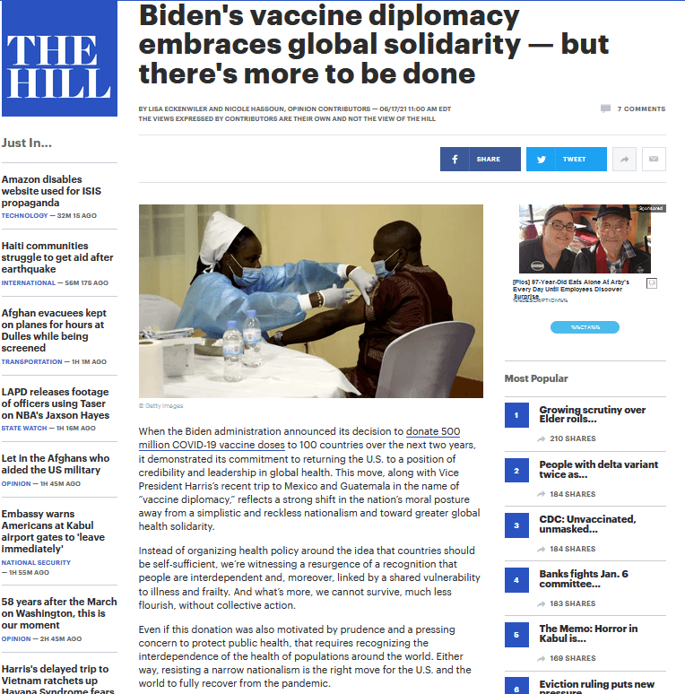 Biden’s vaccine diplomacy embraces global solidarity — but there’s more to be done