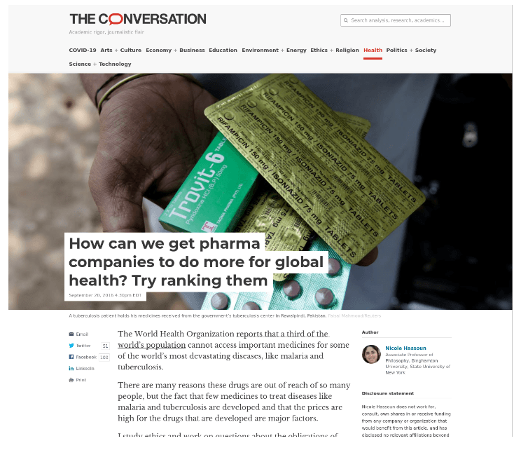How can we get pharma companies to do more for global health? Try ranking them
