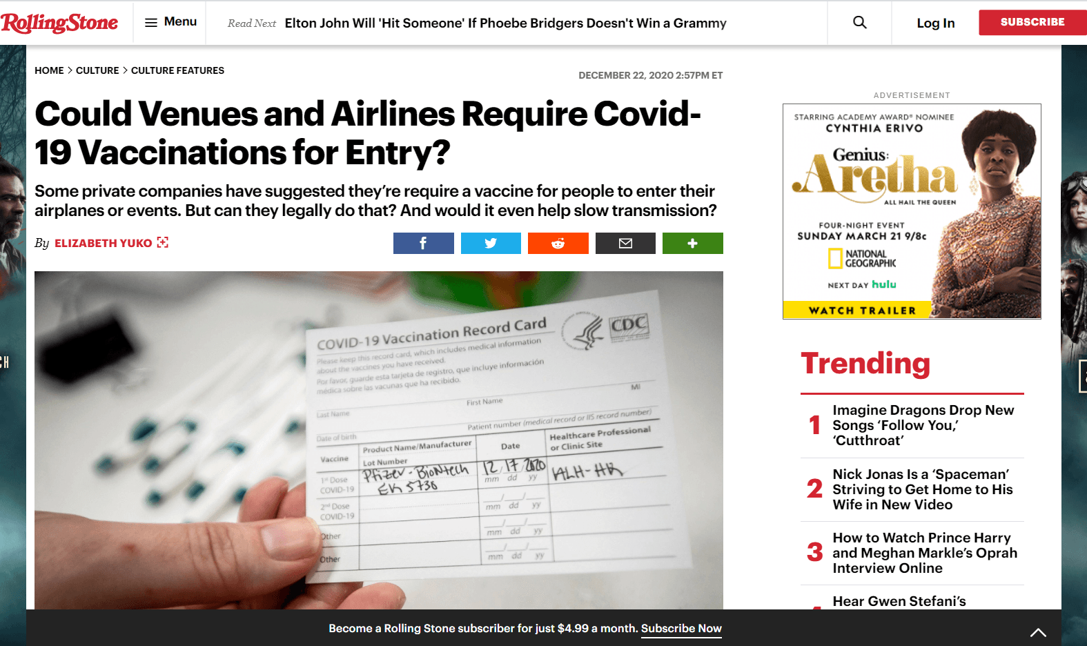 Could Venues and Airlines Require Covid-19 Vaccinations for Entry?