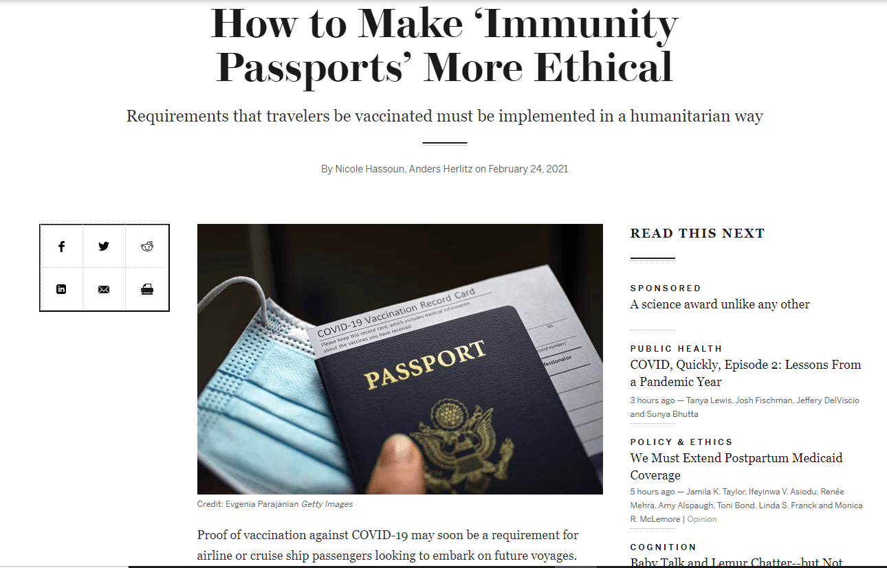 How to Make ‘Immunity Passports’ More Ethical