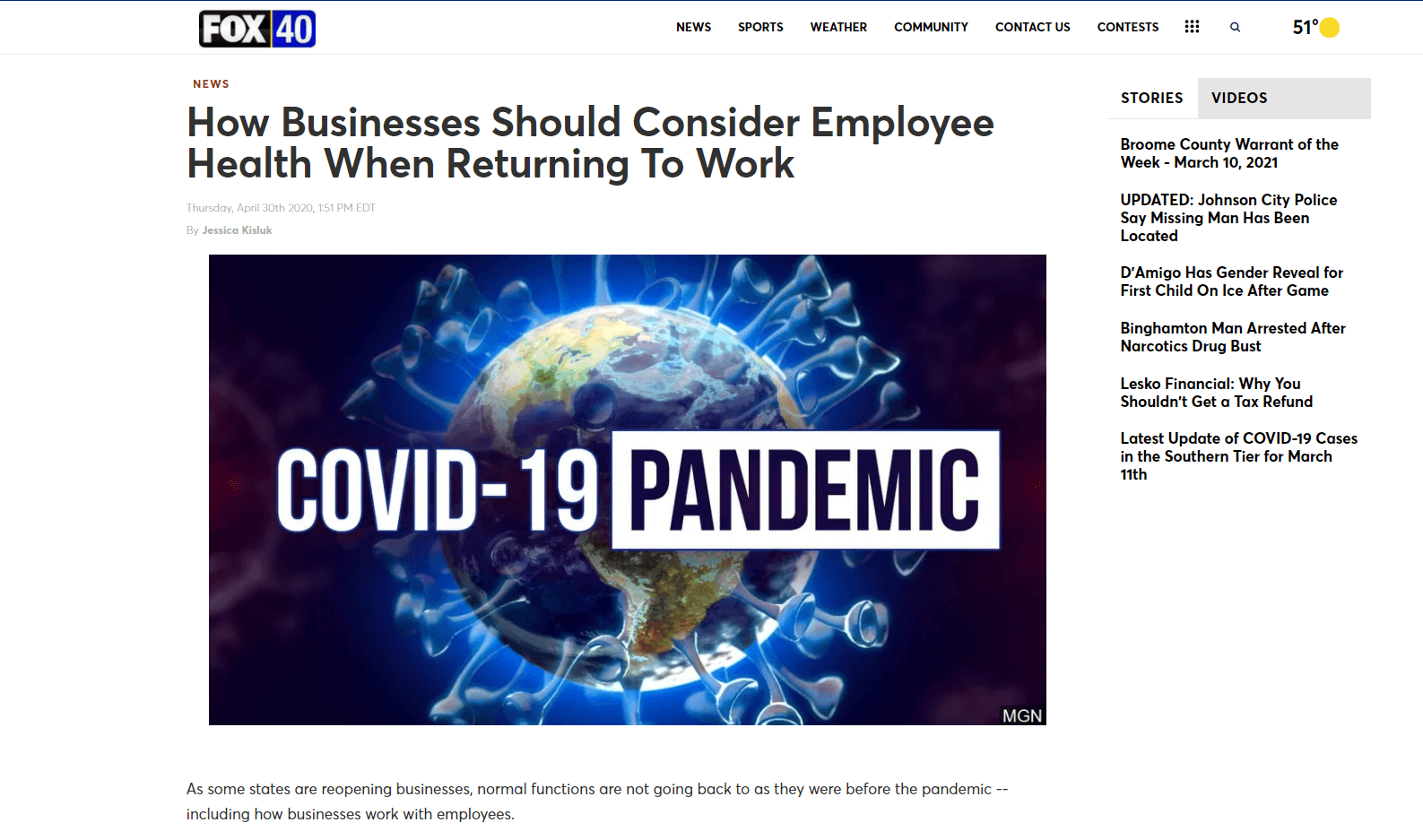 How Business Should Consider Employee Health When Returning to Work